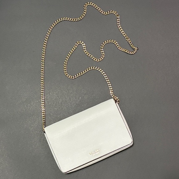 Kate Spade Sylvia Optic White Chain Wallet Crossbody Shoulder Bag